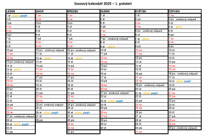 Svozový kalendář